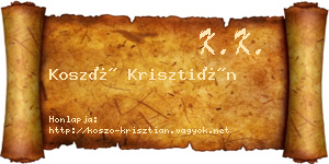 Koszó Krisztián névjegykártya