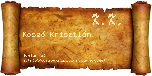 Koszó Krisztián névjegykártya